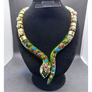 Betsey Johnson Metallic Gold Snake Necklace